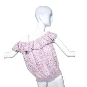 Barok Paris Women's XL Whimsical Fairycore  Eyelet Lace  Crochet Romantic Top